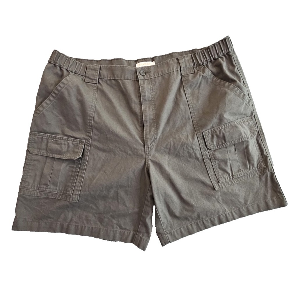 Savane Cargo‎ Shorts Mens 42 Olive Brown Elastic Waist 6 Pocket Hiking Gorpcore